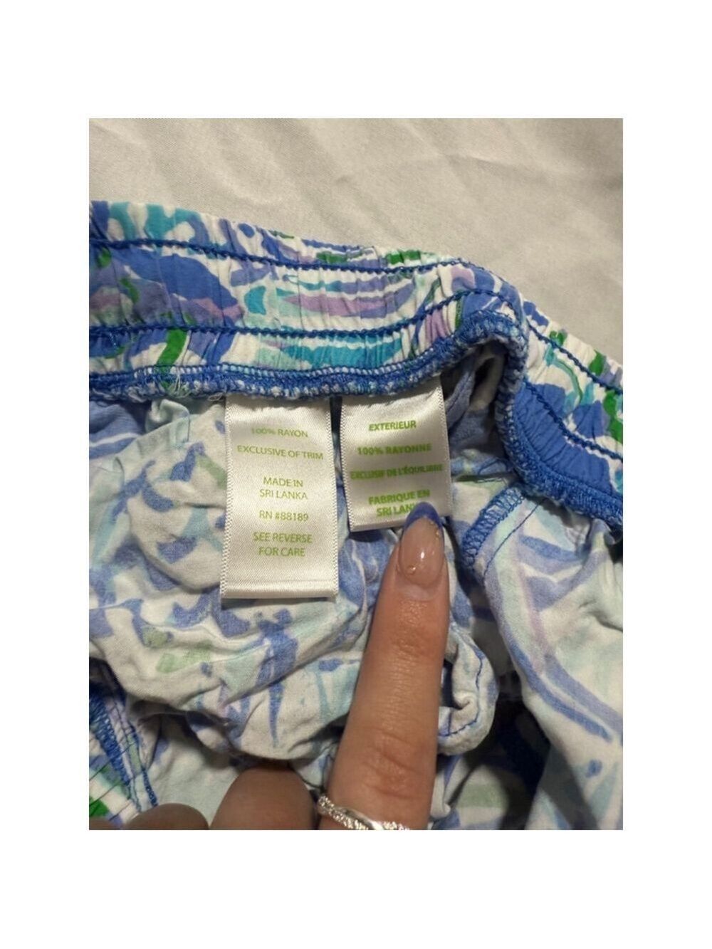 Women's Lilly Pulitzer Shorts XXS Blue Patterned - Picture 4 of 4